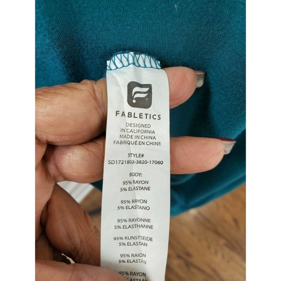 Fabletics Women's Green Rayon Scoop Neck Short Sleeve Knee Length Dress Size XL - Picture 7 of 9